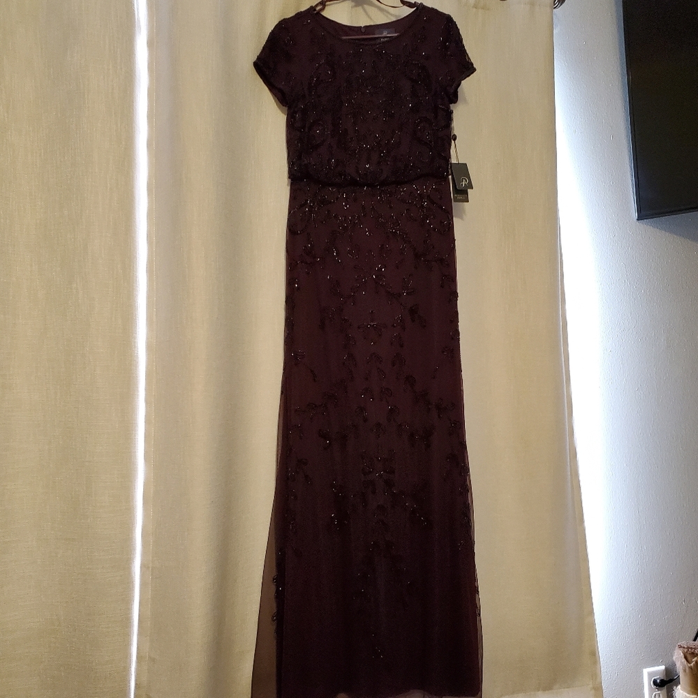 Adrianna Papell Beaded Long Dress